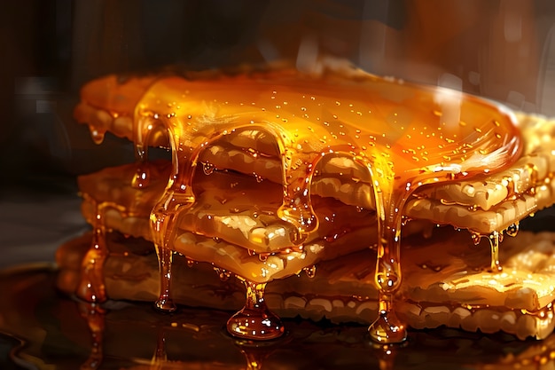 3d cartoon honey drips and splashes