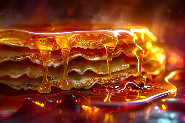 3d cartoon honey drips and splashes