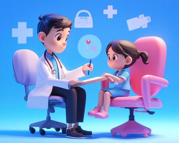 Free Photo 3d cartoon hospital healthcare scene