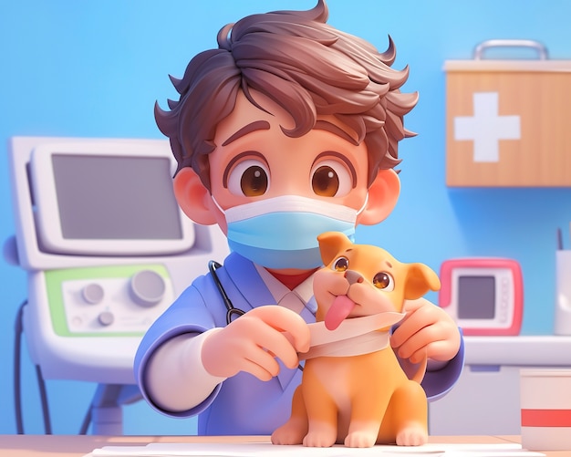 Free Photo 3d cartoon hospital healthcare scene