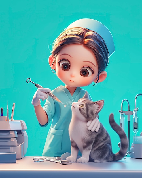 Free Photo 3d cartoon hospital healthcare scene