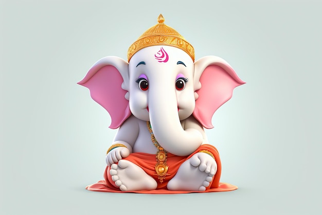 3D cartoon image of the Hindu deity Ganesha