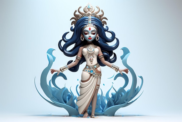 Free Photo 3d cartoon image of the hindu goddess kali