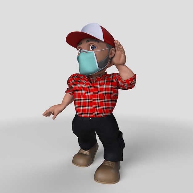 Free Photo 3d cartoon lumberjack character