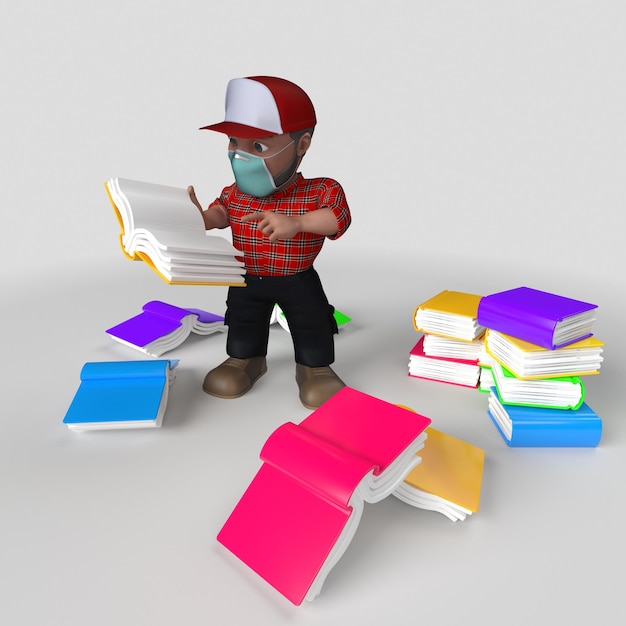 Free photo 3d cartoon lumberjack character