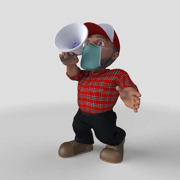 Free Photo 3d cartoon lumberjack character