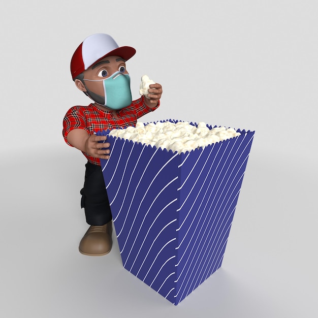 3D Cartoon Lumberjack Character