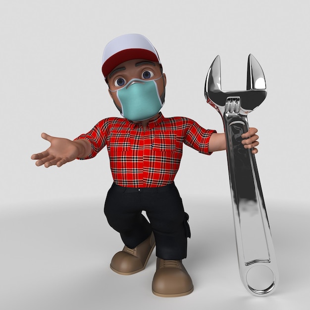 Free Photo 3d cartoon lumberjack character