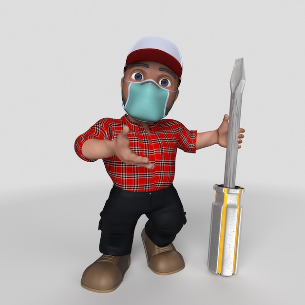 Free Photo 3d cartoon lumberjack character