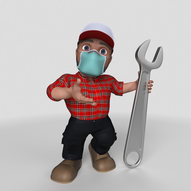 Free photo 3d cartoon lumberjack character