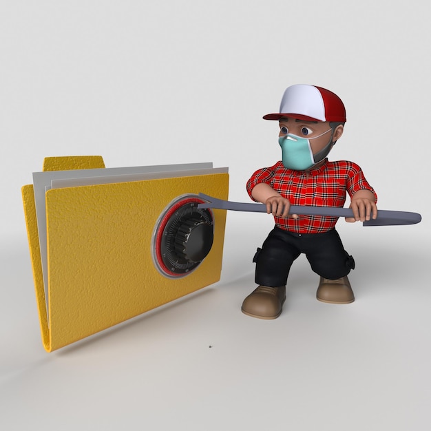 Free photo 3d cartoon lumberjack character