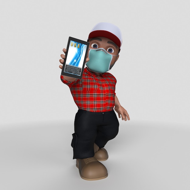 Free photo 3d cartoon lumberjack character