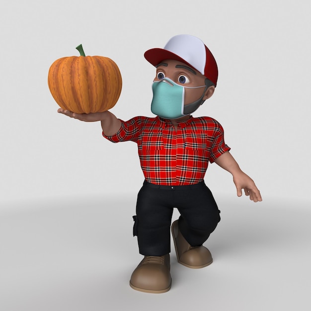 Free photo 3d cartoon lumberjack character