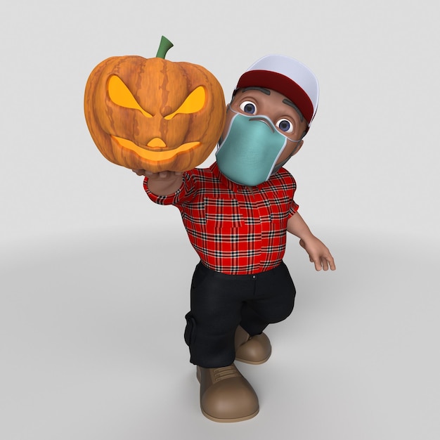 3D Cartoon Lumberjack Character