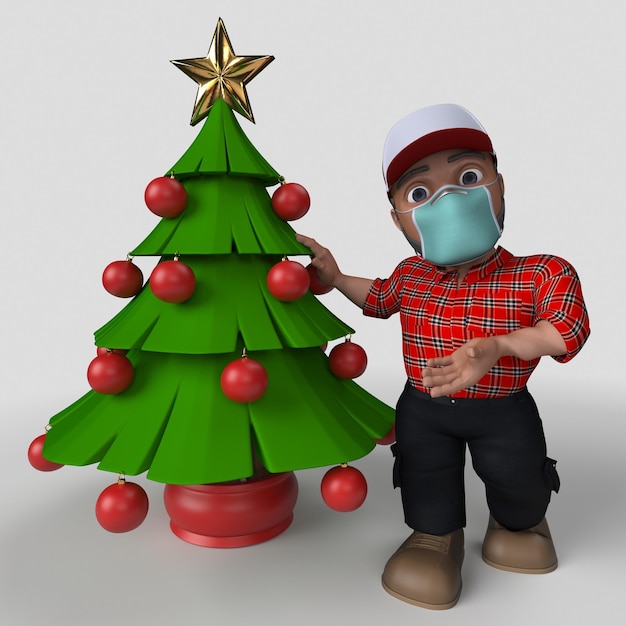 Free photo 3d cartoon lumberjack character