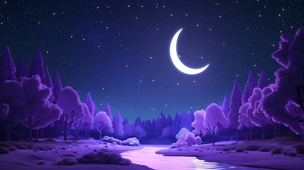 Free Photo 3d cartoon night sky