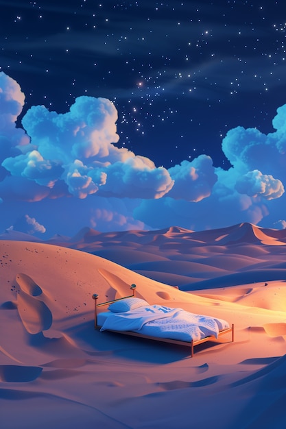 Free Photo 3d cartoon night sky