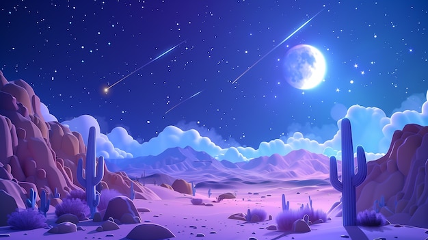 3d cartoon night sky