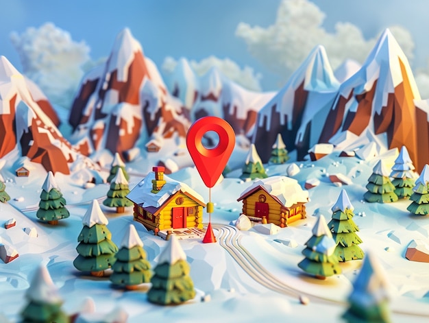 Free photo 3d cartoon pin location