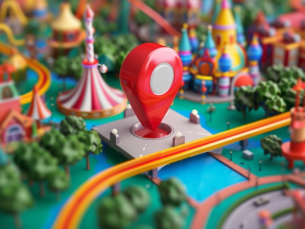 3d cartoon pin location