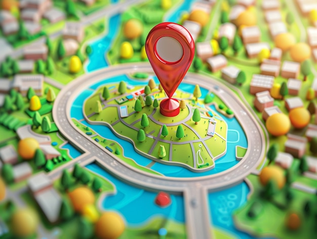 3d cartoon pin location