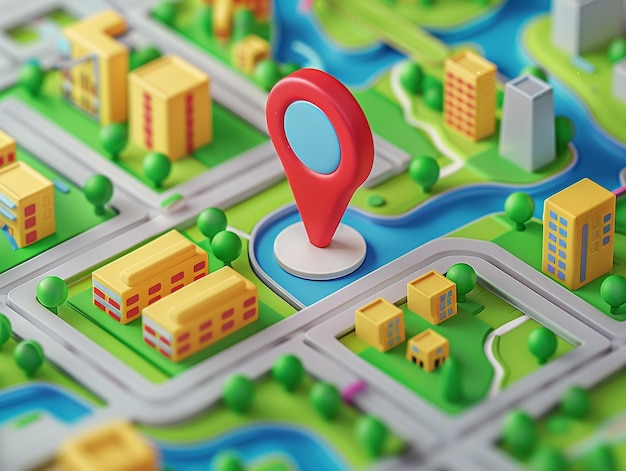 Free Photo 3d cartoon pin location