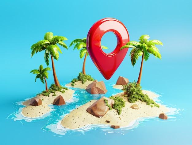 Free Photo 3d cartoon pin location