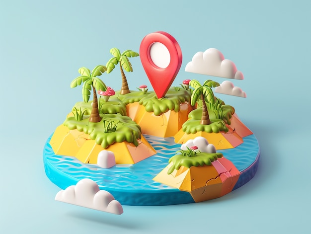 Free Photo 3d cartoon pin location