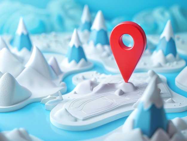 3d cartoon pin location