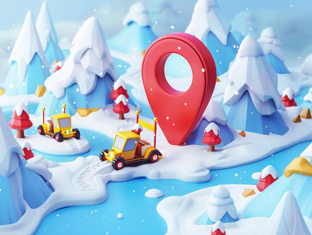 3d cartoon pin location