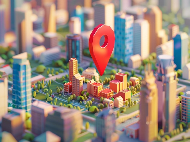 3d cartoon pin location