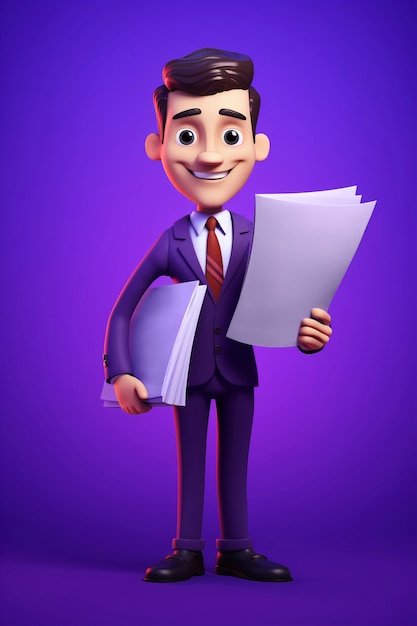 Free Photo 3d cartoon portrait of person practicing a law profession