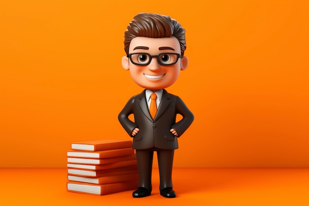 Free photo 3d cartoon portrait of person practicing a law profession