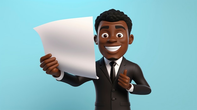 3d cartoon portrait of person practicing a law related profession