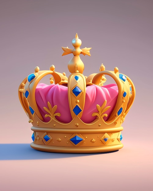 Free photo 3d cartoon realistic royal crown