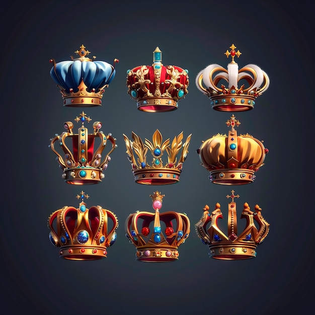 Free Photo 3d cartoon realistic royal crown