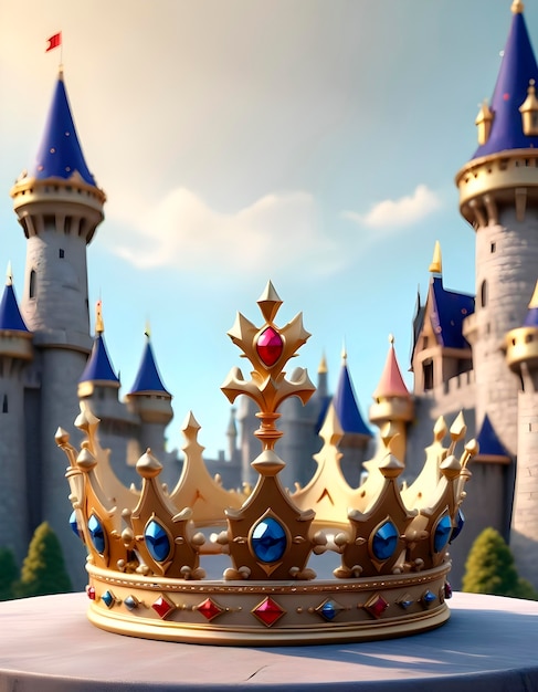 3d cartoon realistic royal crown