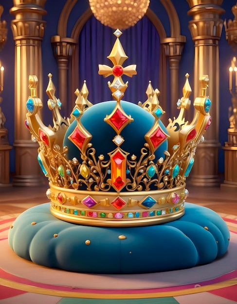 Free Photo 3d cartoon realistic royal crown