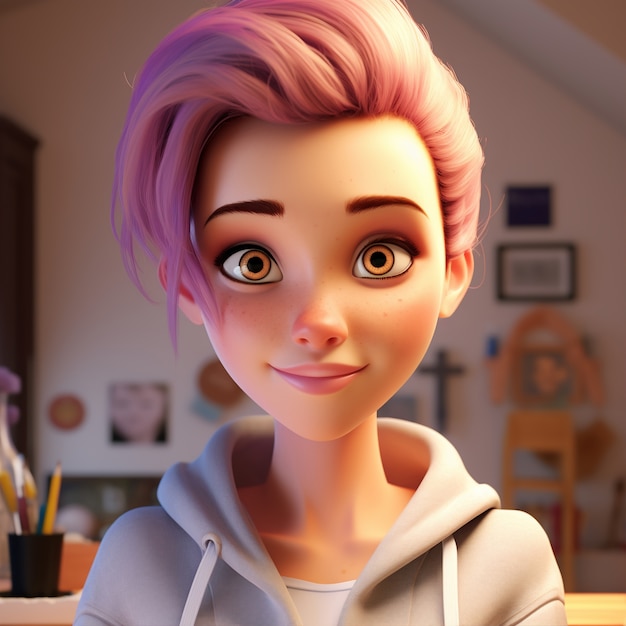 3d cartoon style character