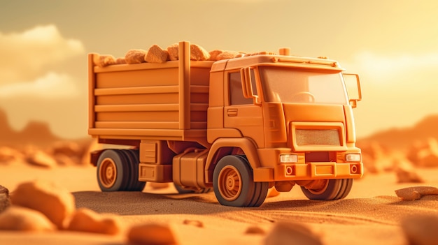 Free photo 3d cartoon truck illustration