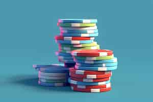 Free photo 3d casino chips