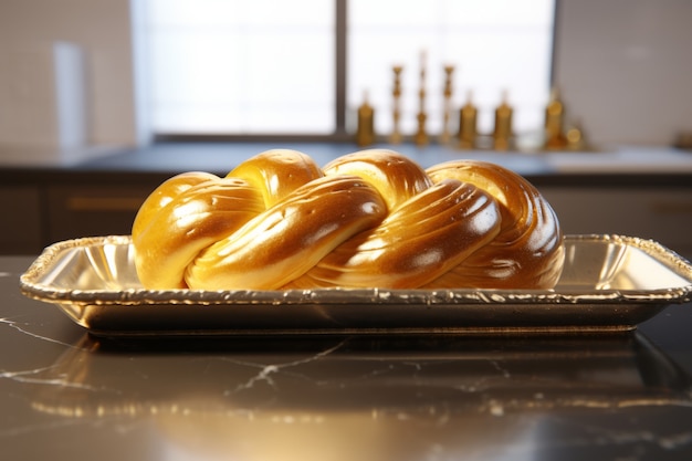 Free Photo 3d challah dish for hanukkah