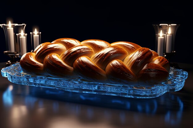 Free Photo 3d challah dish for hanukkah