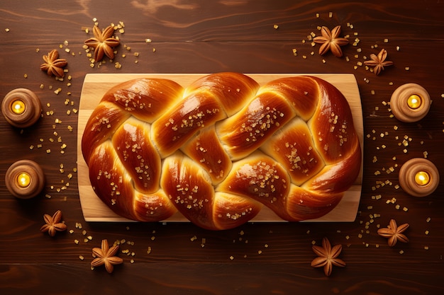 Free photo 3d challah dish for hanukkah