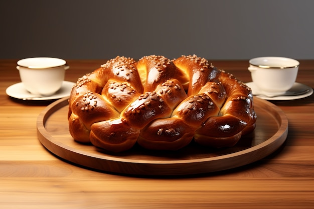 Free Photo 3d challah dish for hanukkah