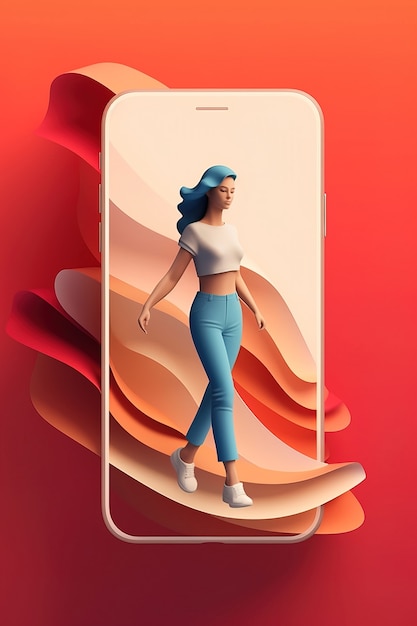 Free Photo 3d character emerging from a smartphone