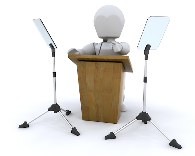 Free photo 3d character in a speech