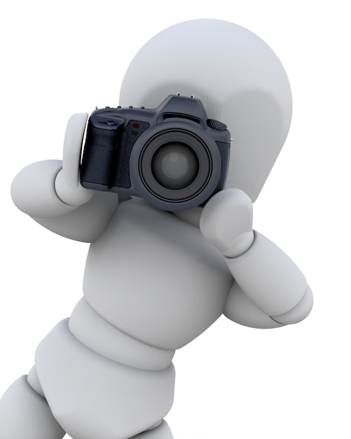 Free photo 3d character with a photo camera