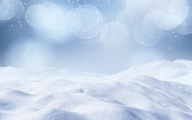 Free photo 3d christmas snowy landscape