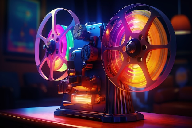 Free photo 3d cinema movie projector